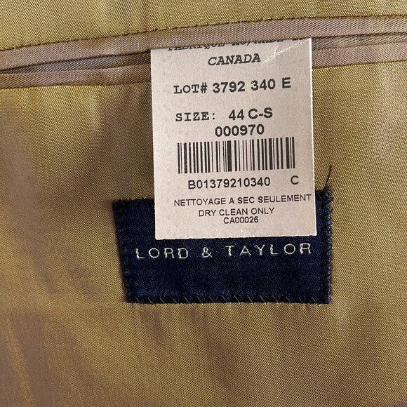 Lord Taylor Silverstone Blazer Men 44 Gold Black Houndstooth 3 Button Canada VTG - Picture 8 of 13